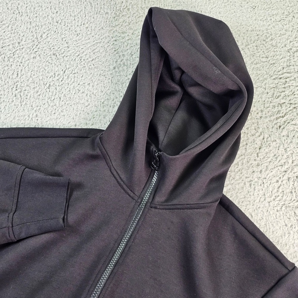 Uniqlo Hoodie Sweatshirt Womens Small Black Full Zip Stretch Pockets Casual